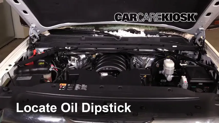2016 GMC Sierra 1500 SLT 6.2L V8 Crew Cab Pickup Oil Check Oil Level